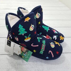 Joules Cabin Slipper Booties Womens Size 5/6 Christmas